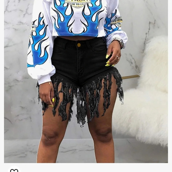 NEW Fringed Jean Shorts Women High Waist Washed Ripped Denim Shorts Butt-Lifting - Picture 3 of 9